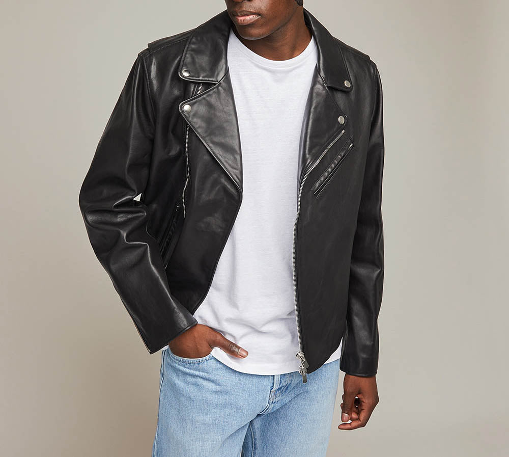 Veste en cuir Busca noir