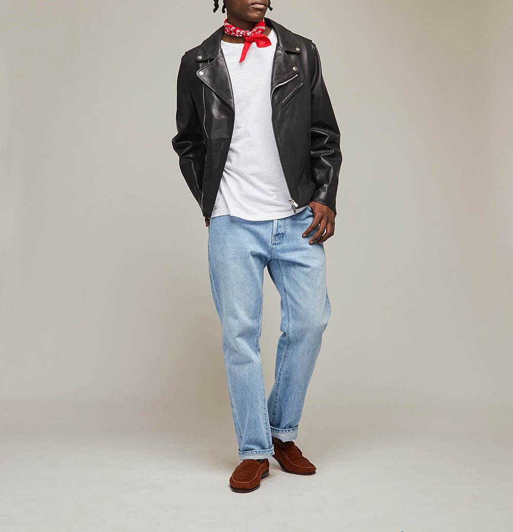 Veste en cuir Busca noir