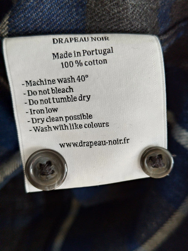 Chemise BonneGueule x Drapeau Noir à carreaux bleus gris et blancs
