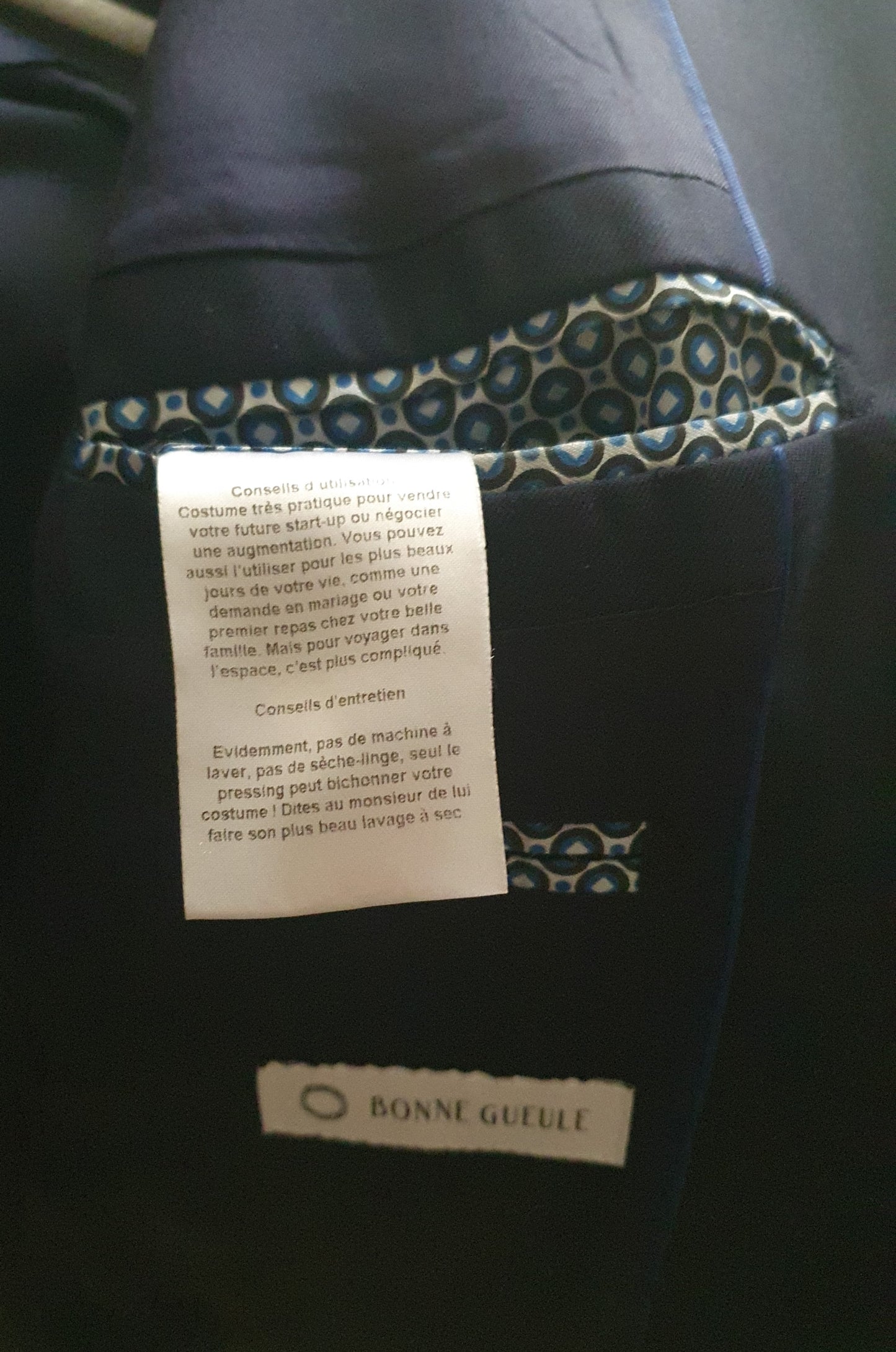 Costume bleu marine uni