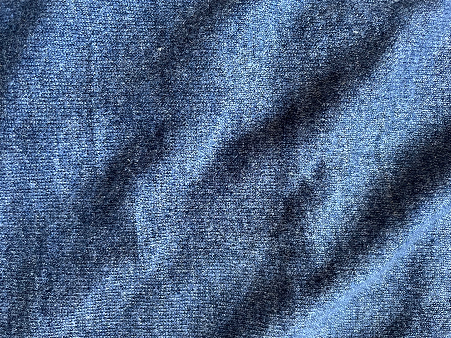 Cardigan lin laine bleu chiné