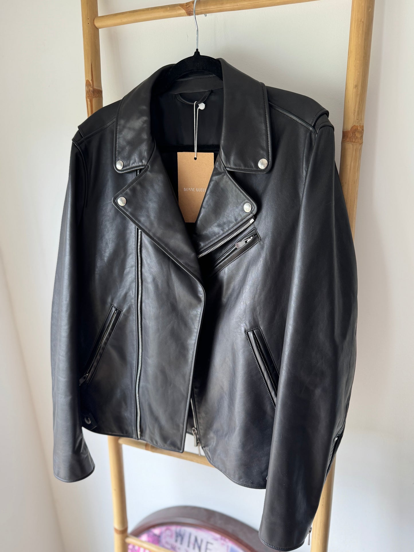 Veste en cuir Busca noir
