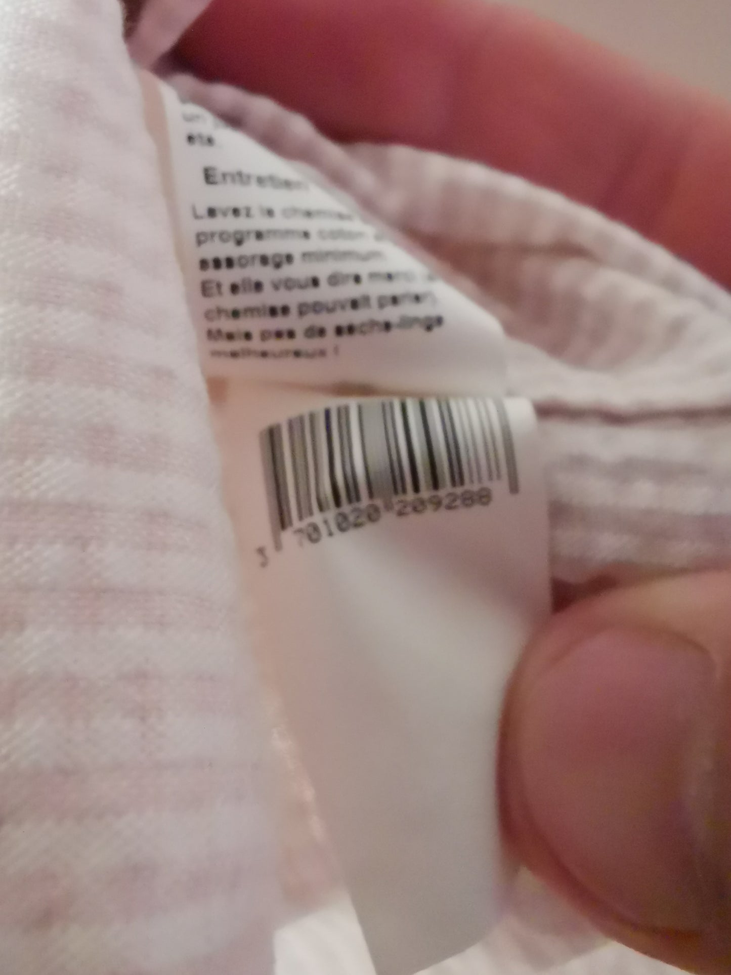 Chemise seersucker Vichy rose et blanc
