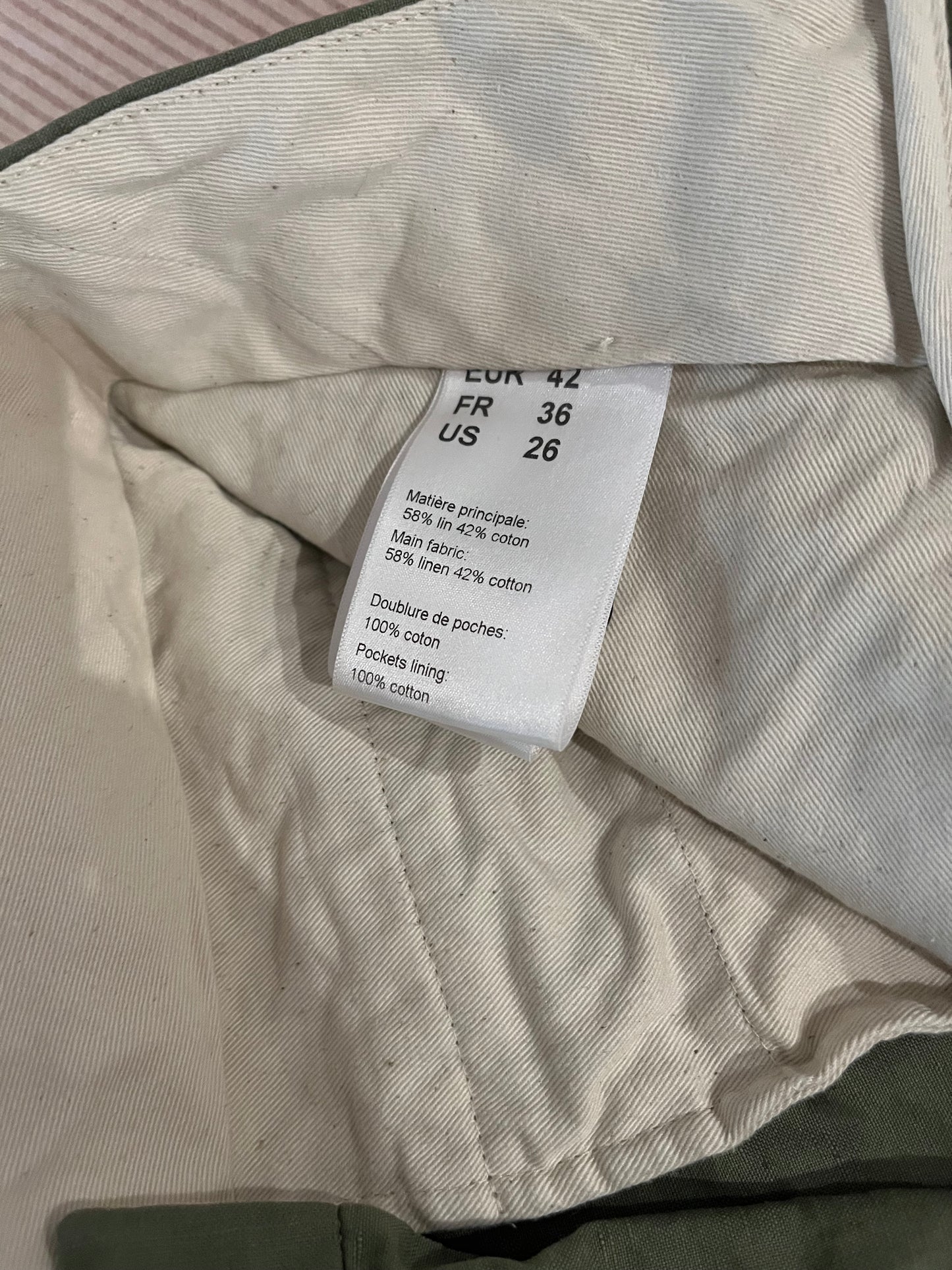 Pantalon Bergame vert sauge