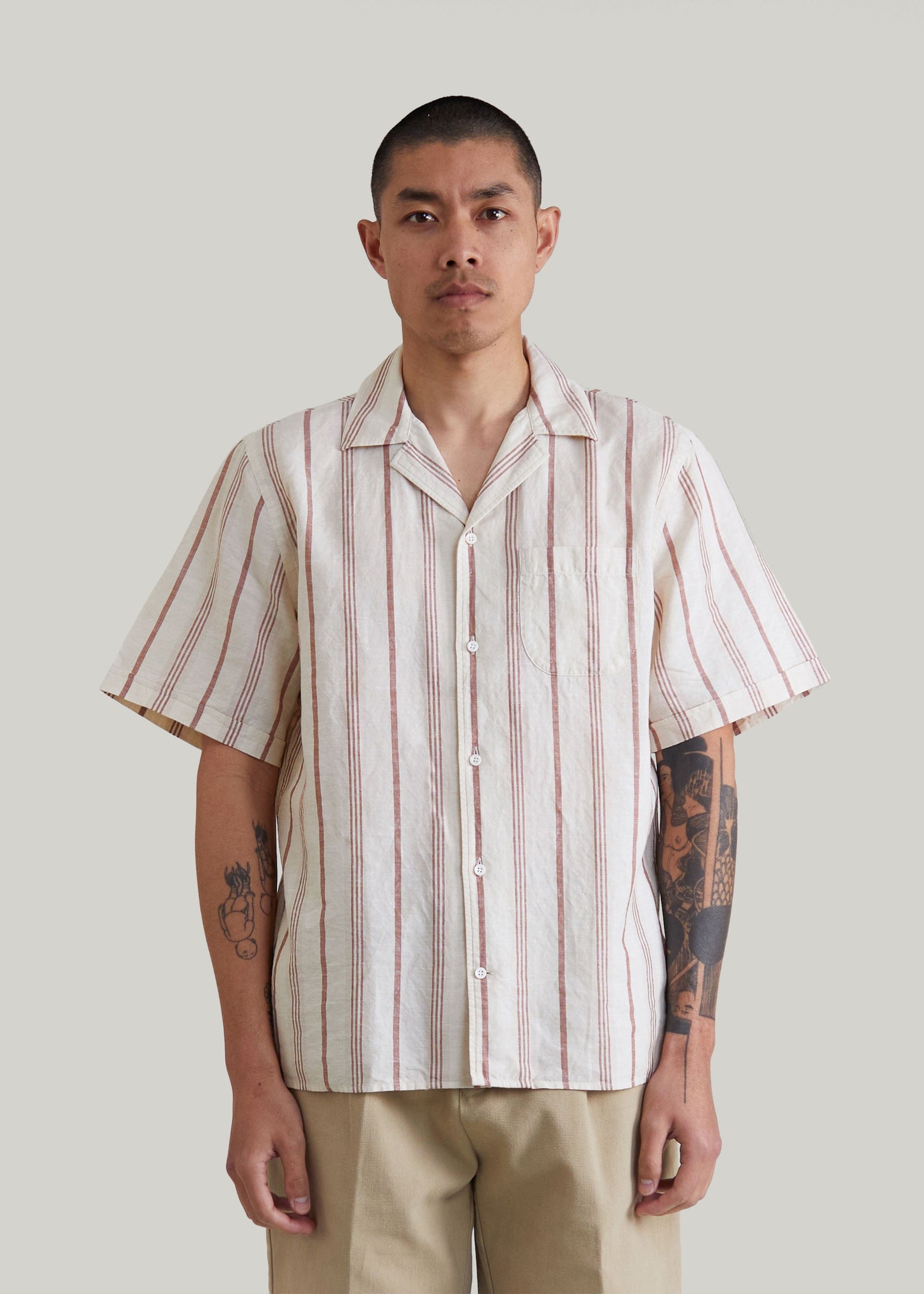 Chemise Bidart rayée terracotta