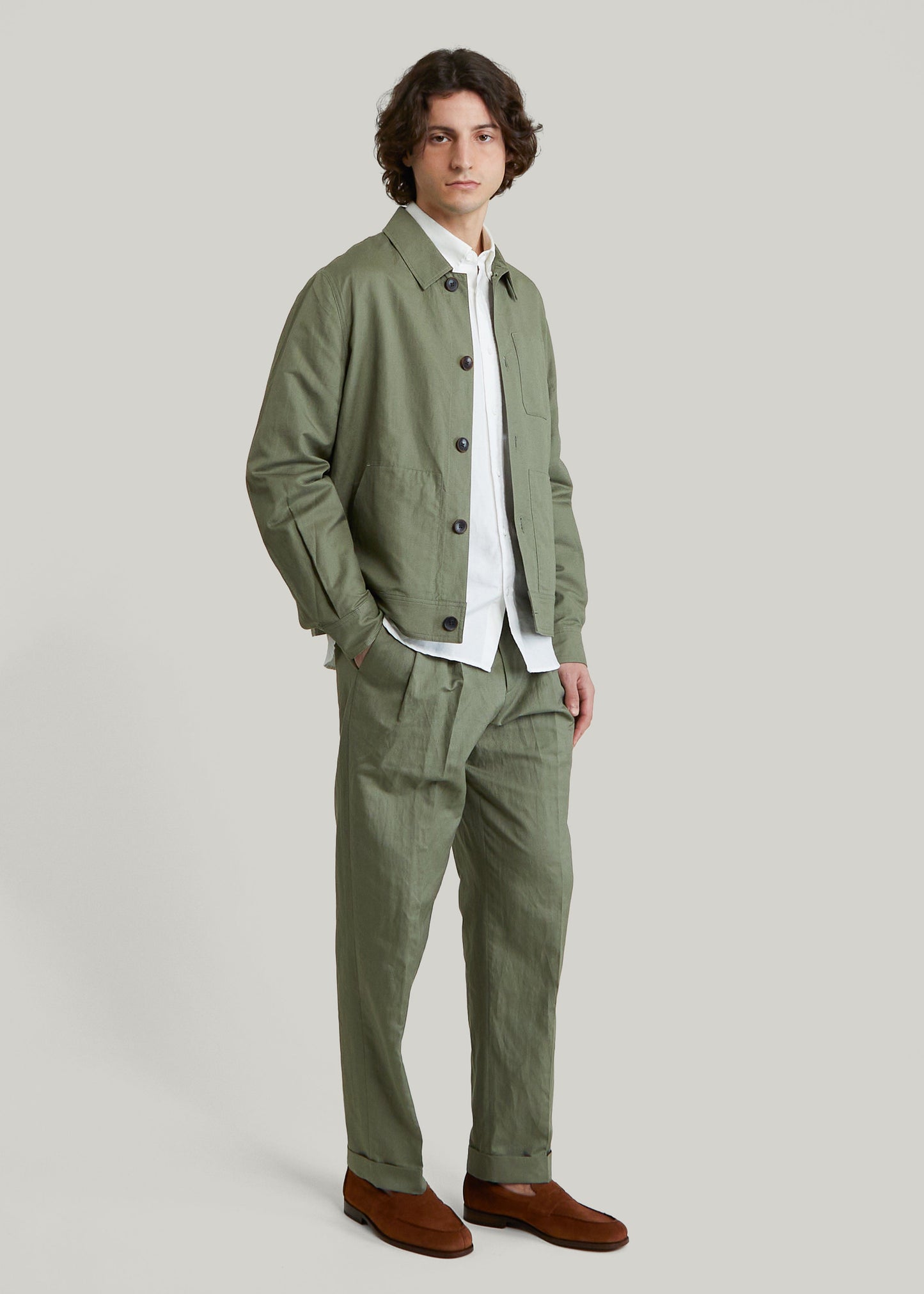 Veste Bergame vert sauge