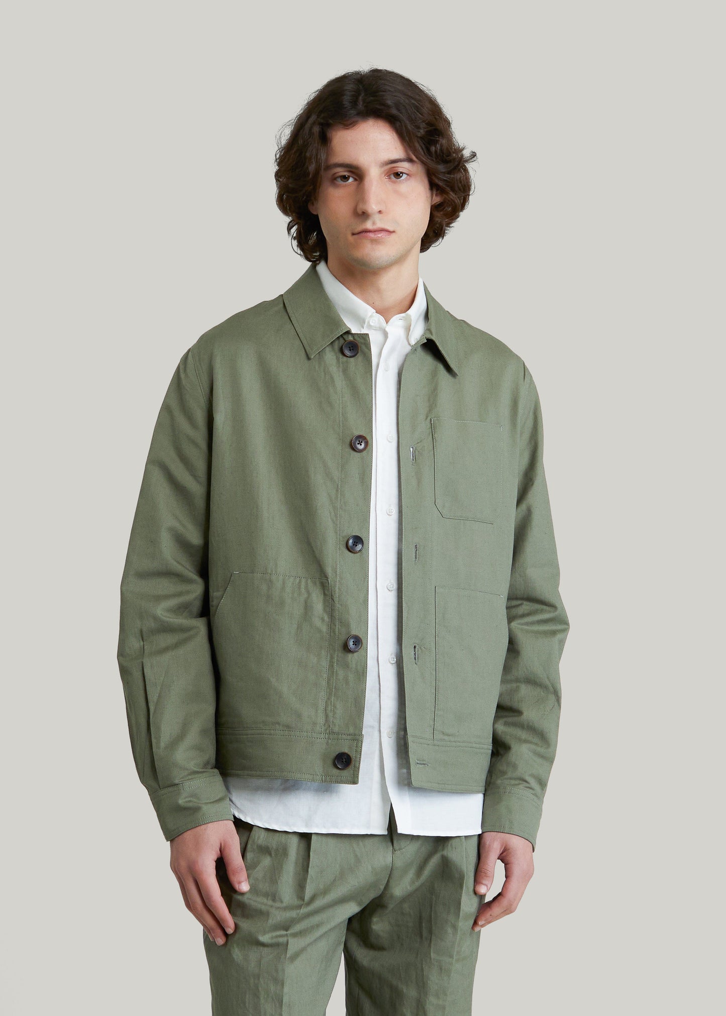 Veste Bergame vert sauge