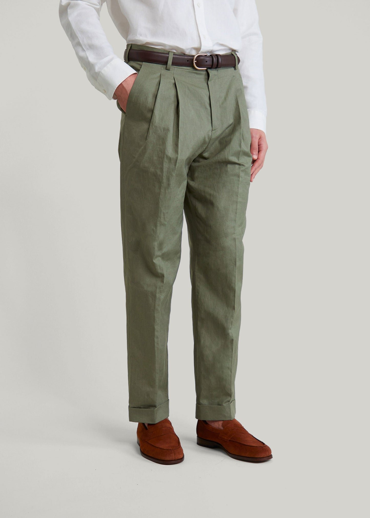 Pantalon Bergame vert sauge