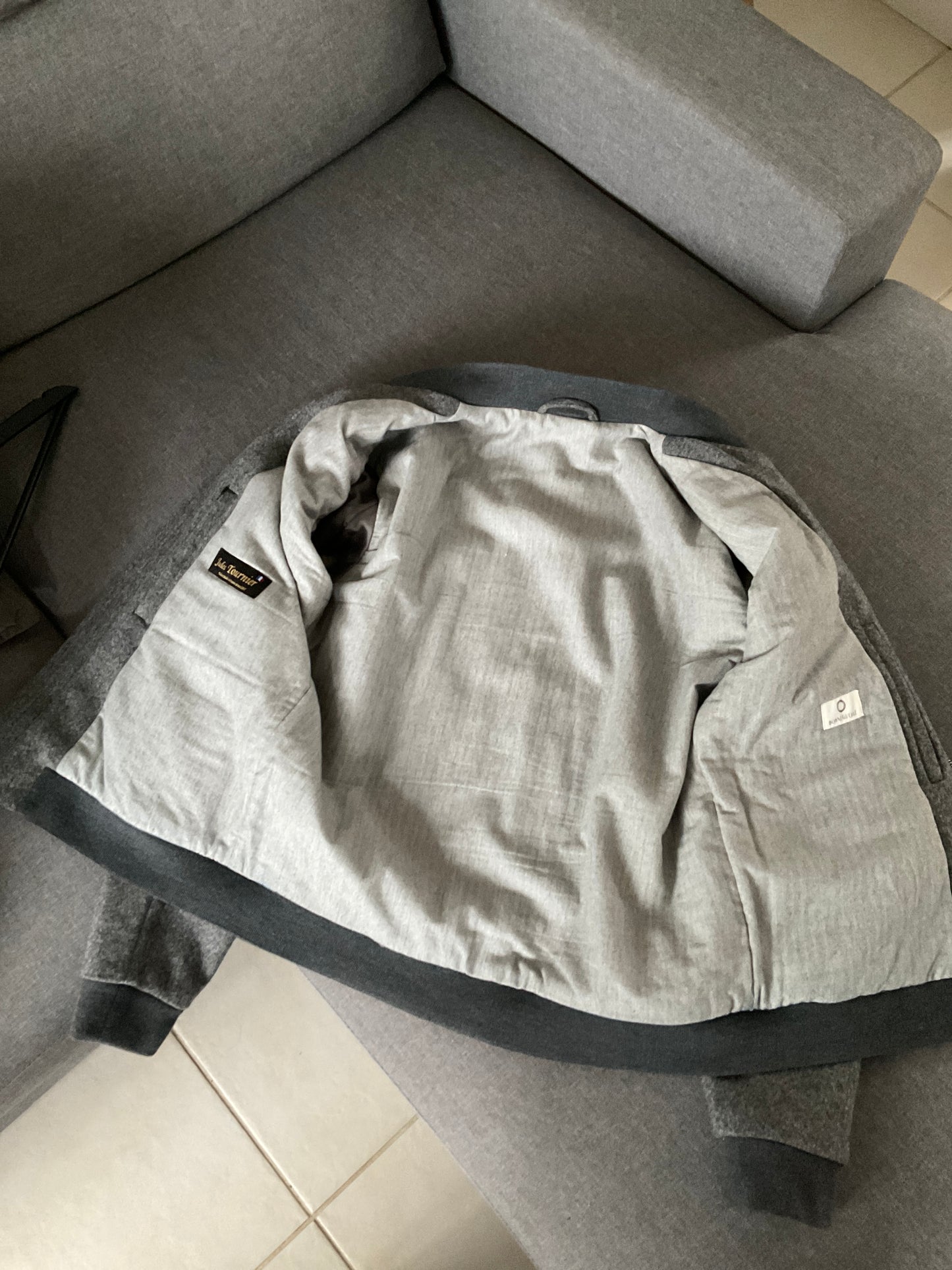 Blouson chevron laine gris