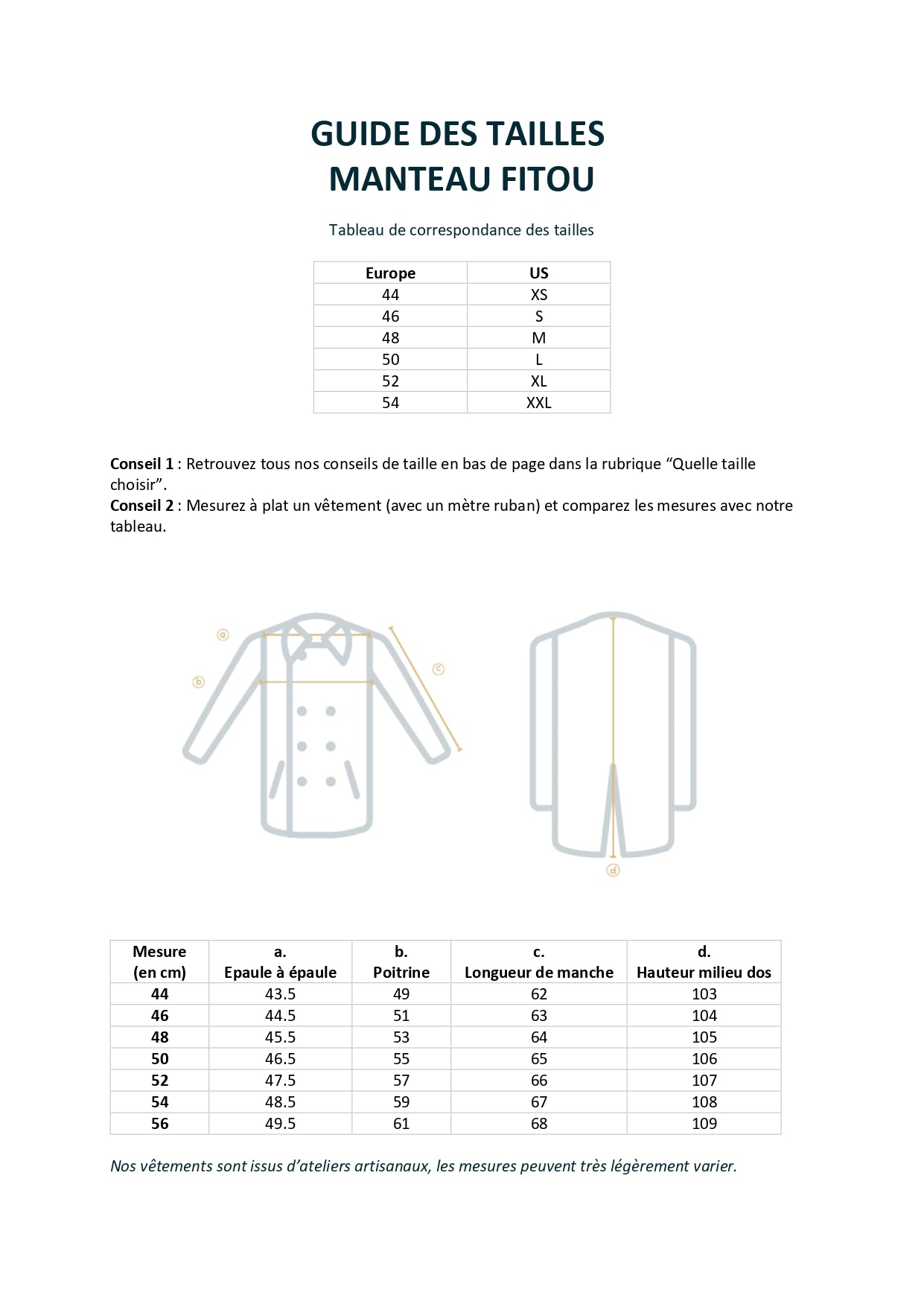 Manteau Fitou camel