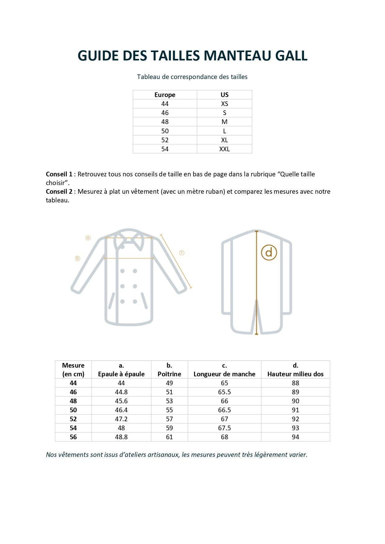Manteau Gall bleu