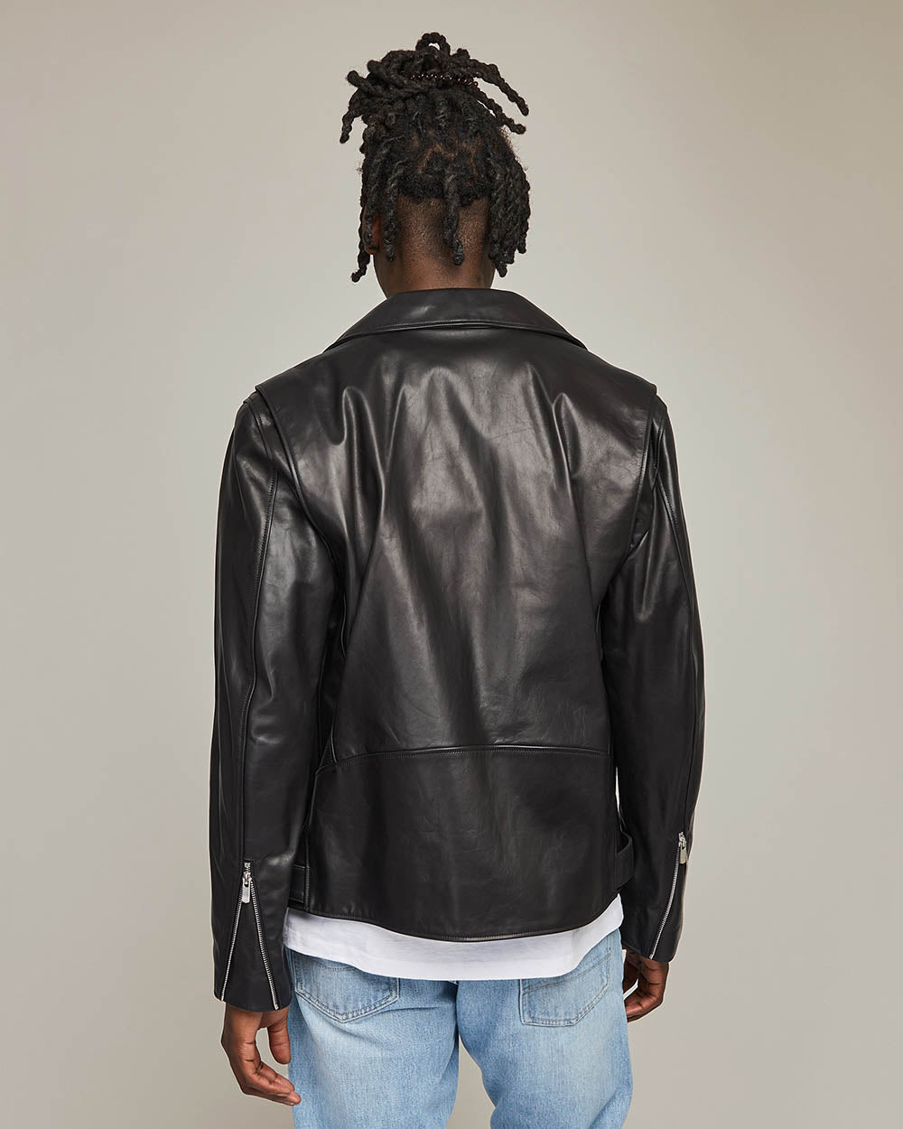 Veste en cuir Busca noir