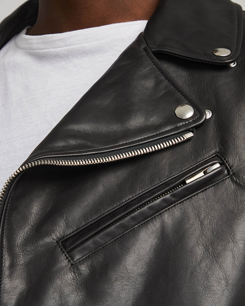 Veste en cuir Busca noir