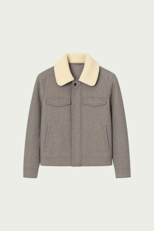 Blouson laine gris Jules Tournier