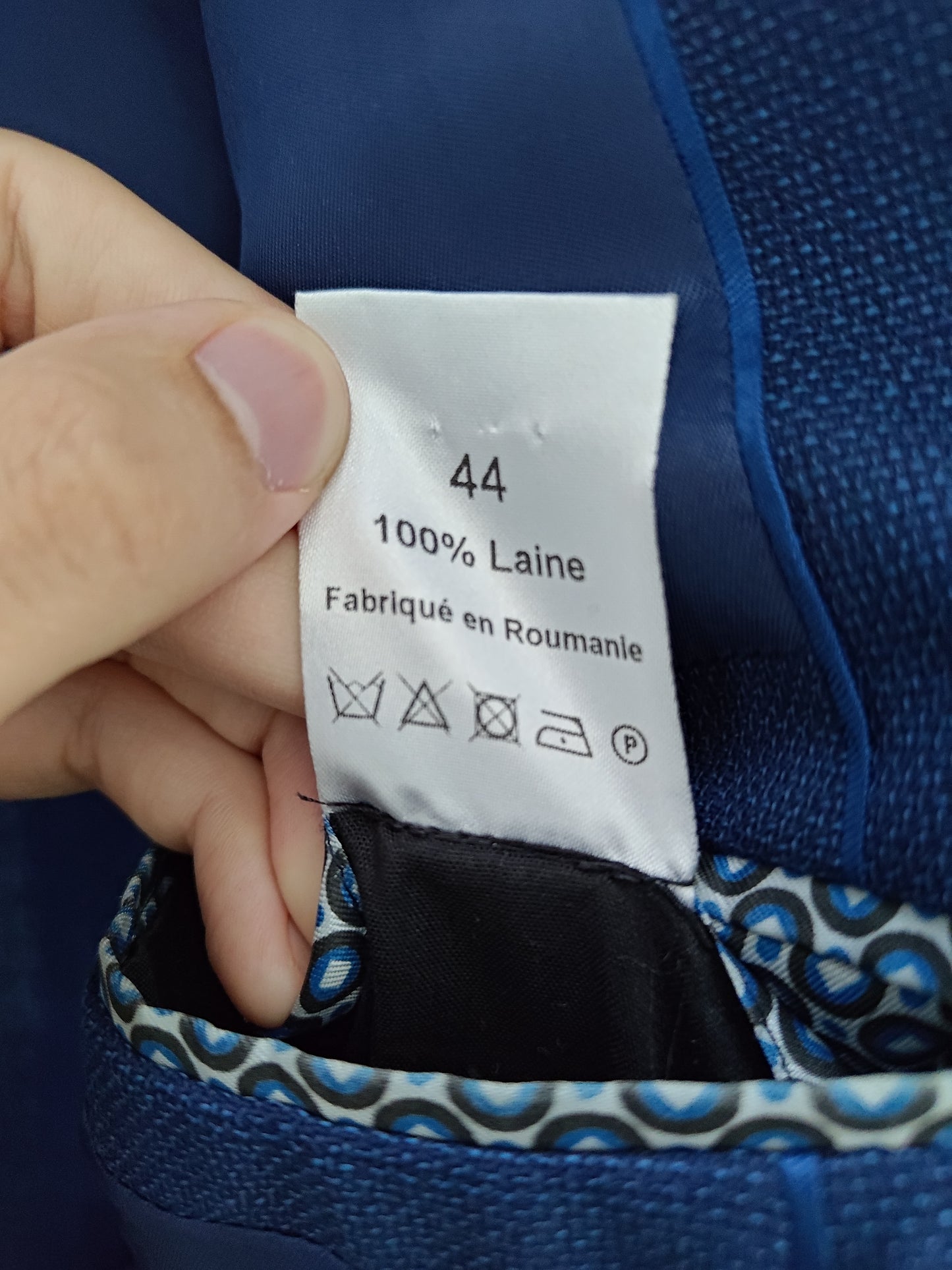 Veste bleue en mesh de laine