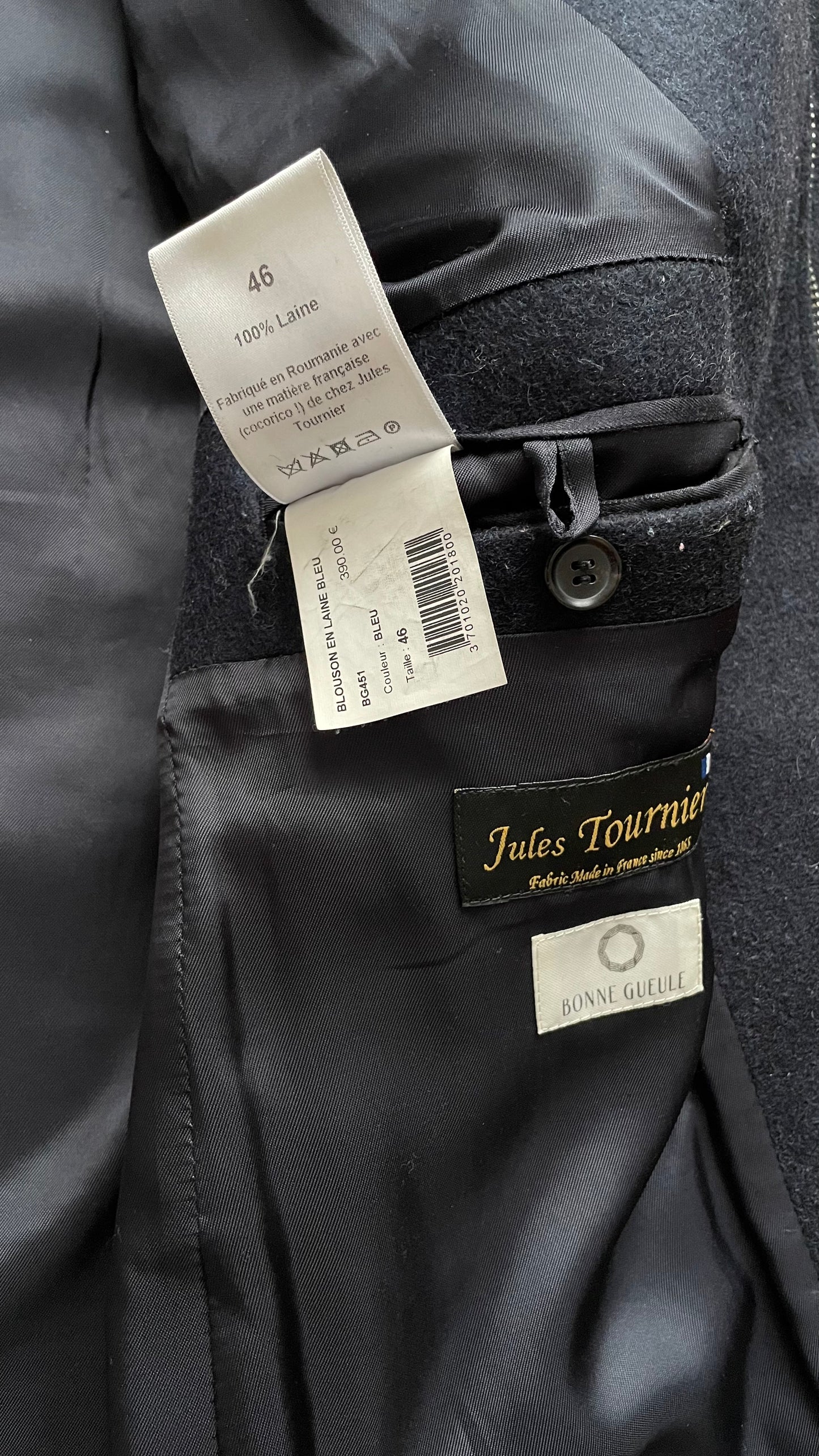 Manteau BonneGueule 100% Laine Jules Tournier