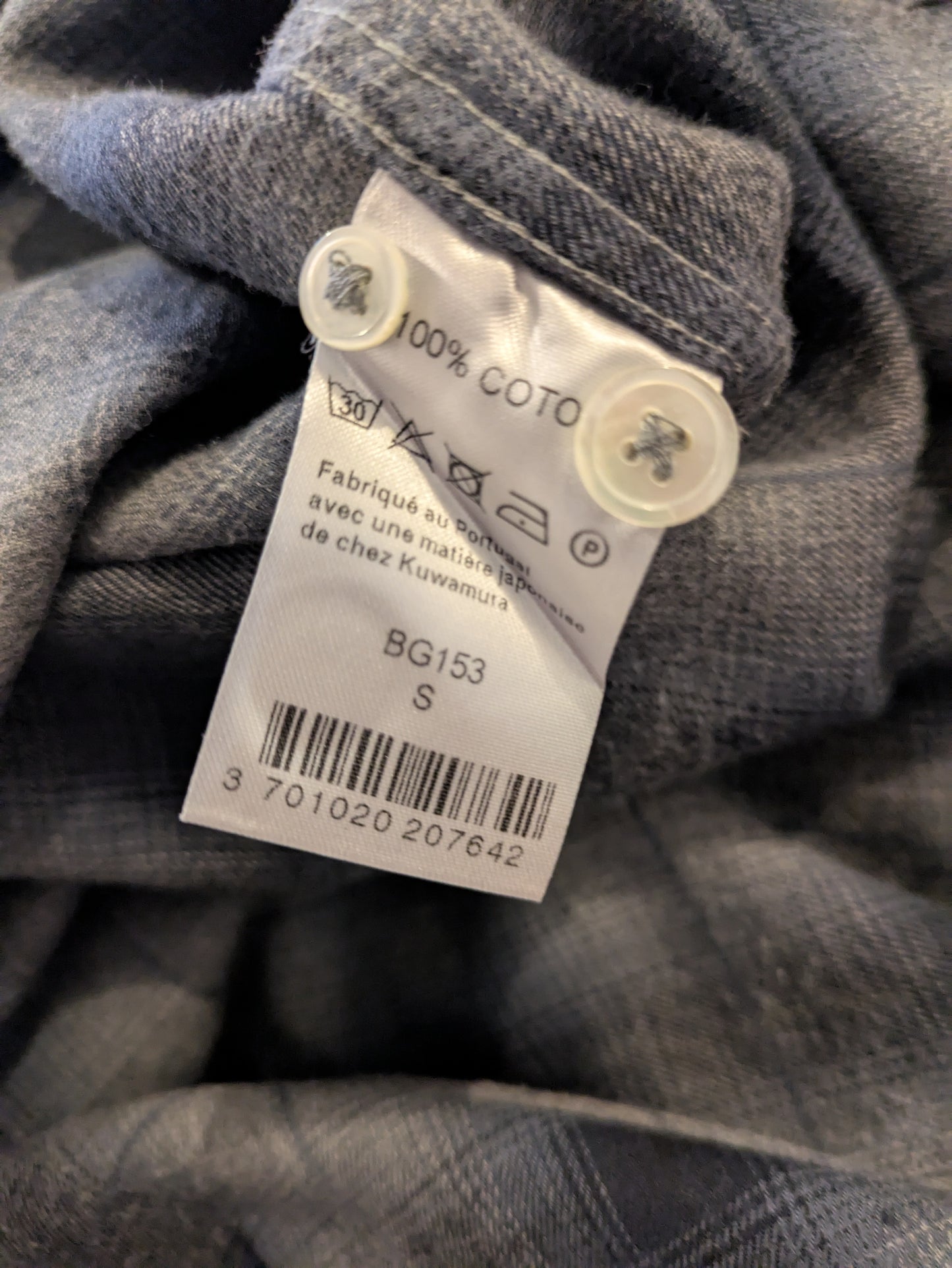 Chemise flanelle Japonaise 100% coton taille S