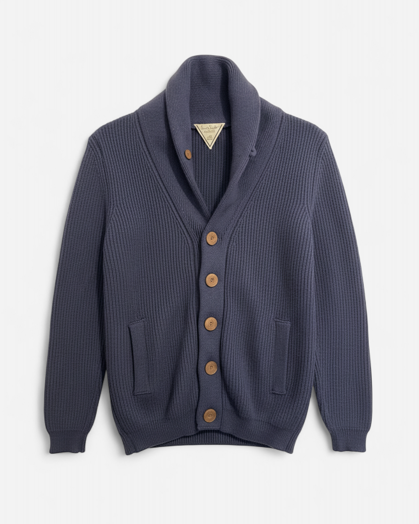 Cardigan laine mérinos bleu