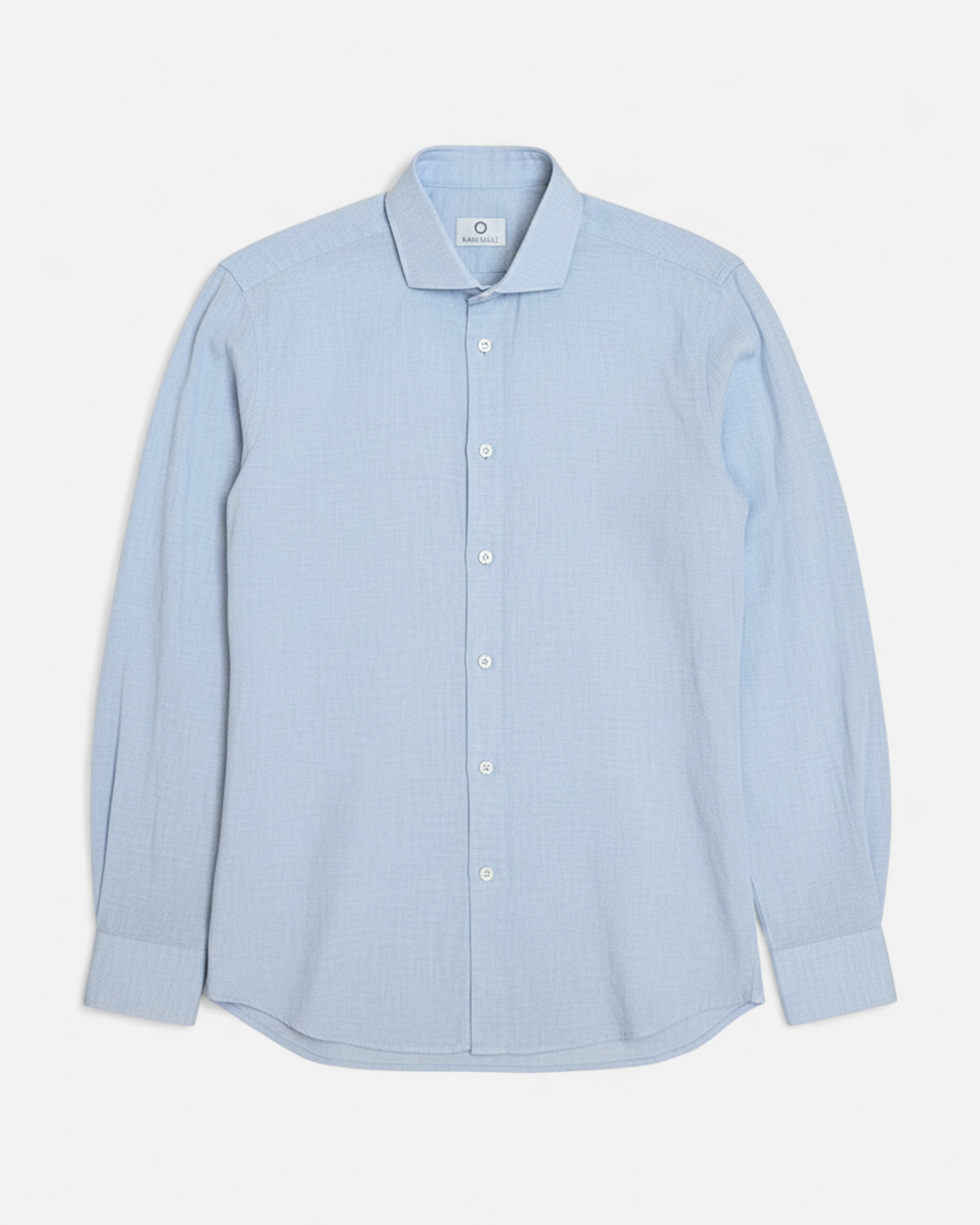 Chemise légère bleue Lin/Cotton tissu italien de chez Mason