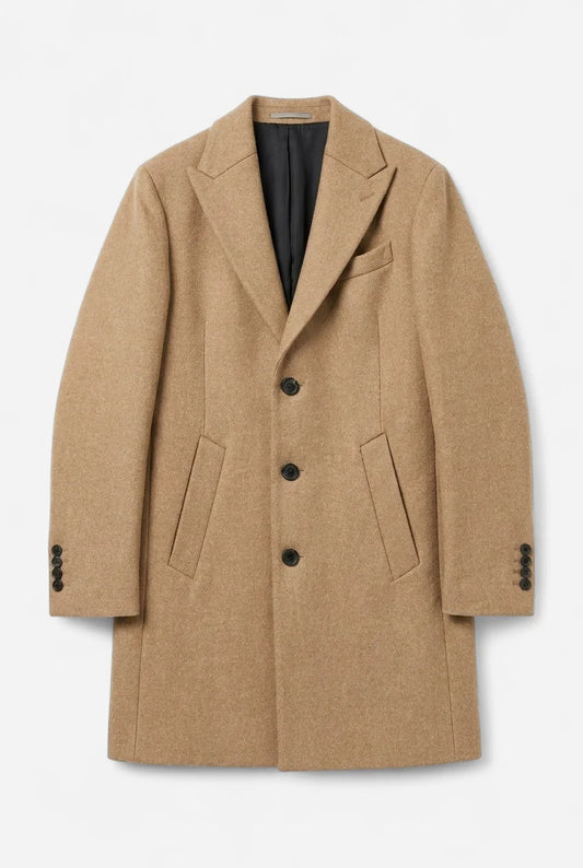 Manteau en laine camel