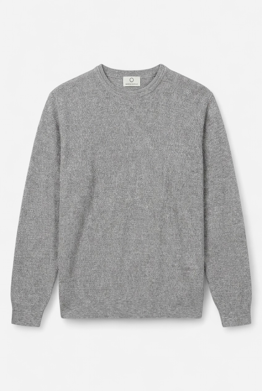 Pull gris d’été gaufré