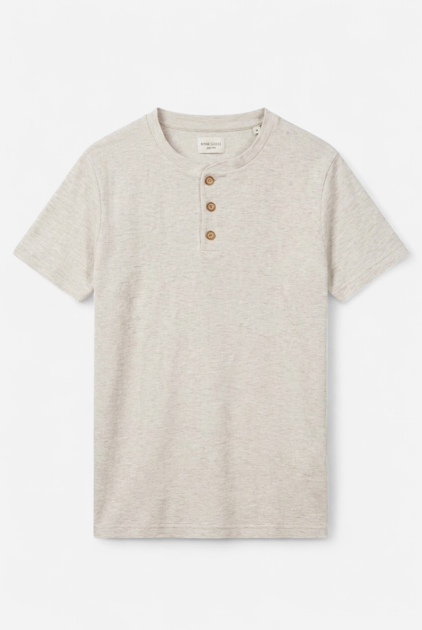 Polo Henley David écru