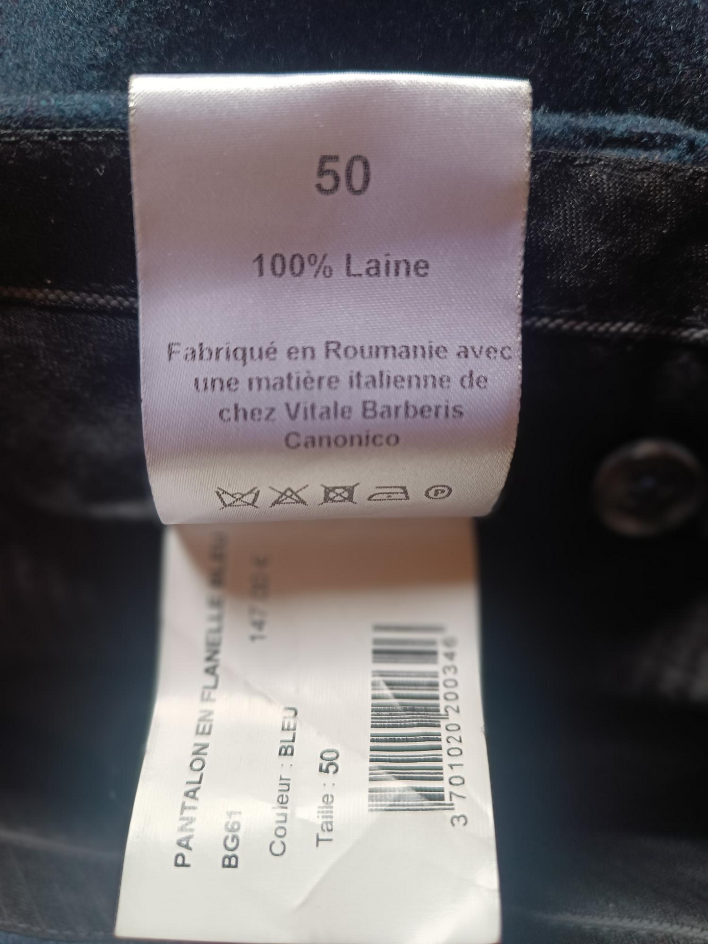 Pantalon en Flanelle Bleue BG61 - T50