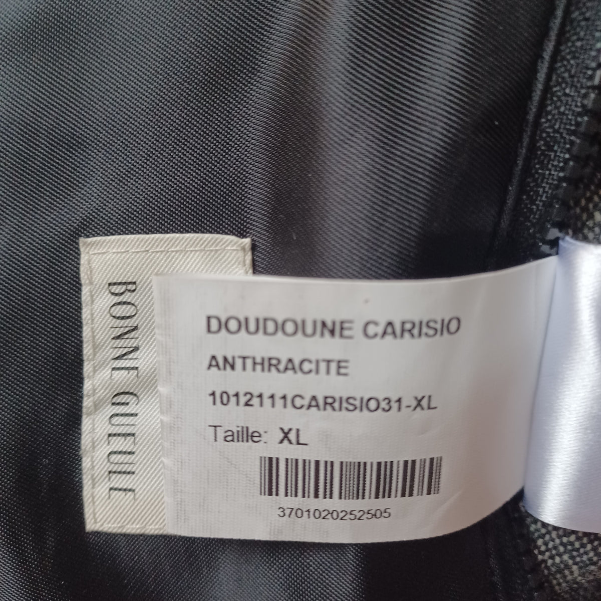 BLOUSON MATELASSE GRIS EN TISSU