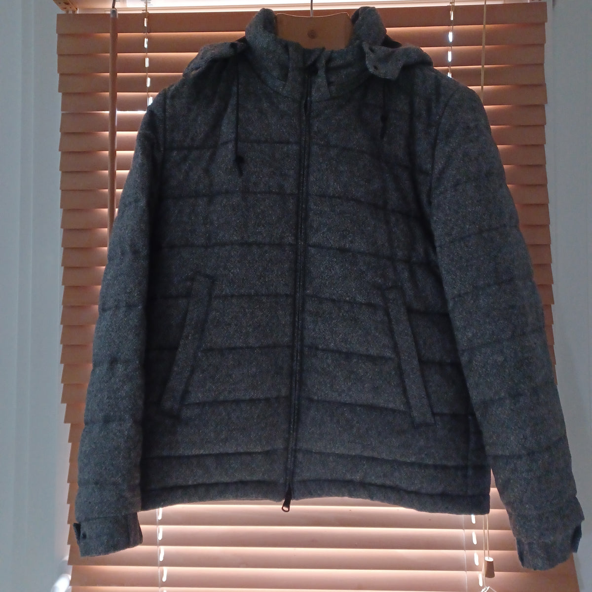 BLOUSON MATELASSE GRIS EN TISSU