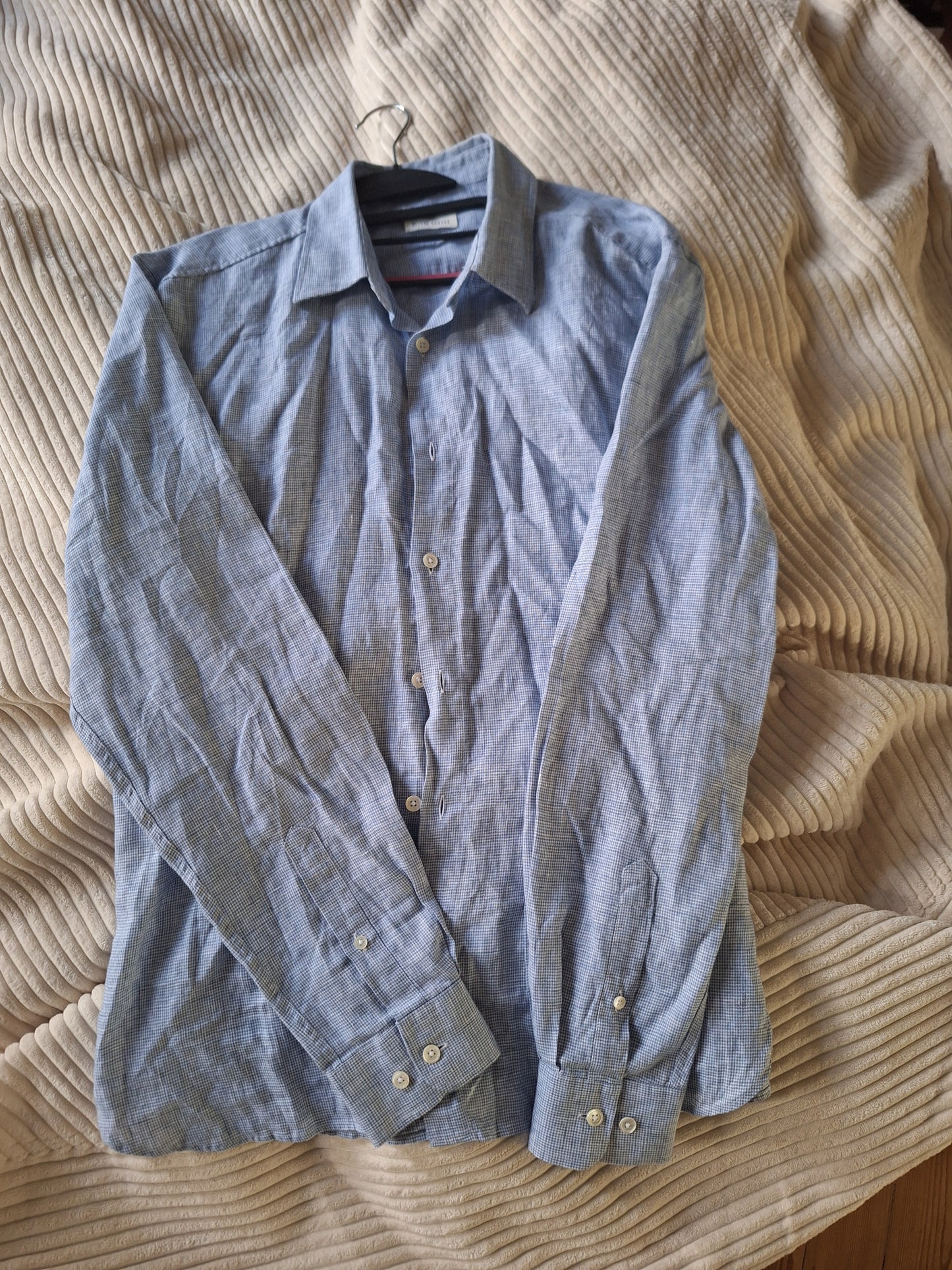 Chemise en lin bleue