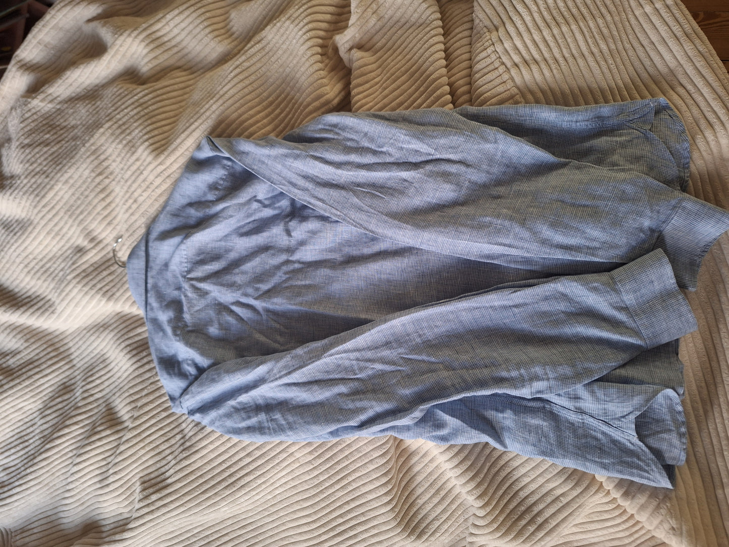 Chemise en lin bleue