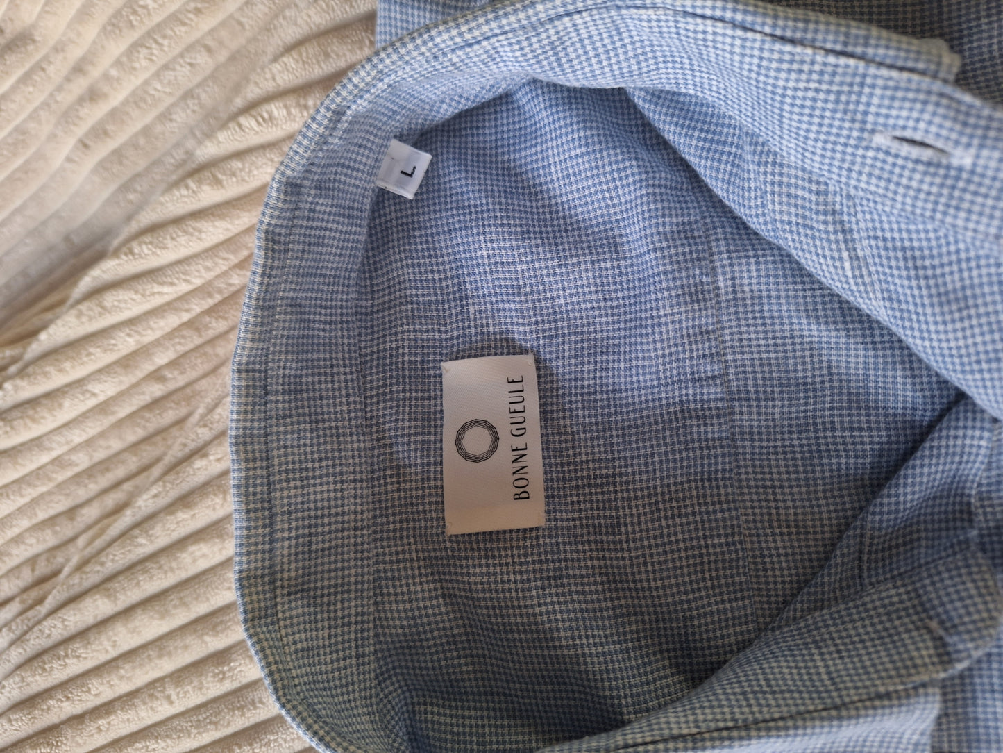 Chemise en lin bleue