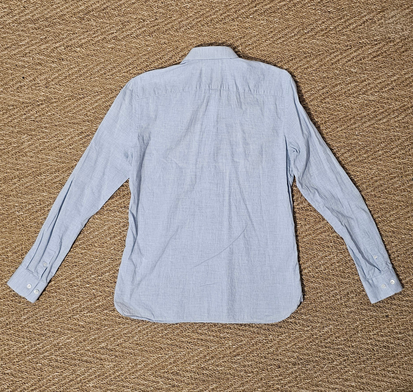 Chemise légère bleue Lin/Cotton tissu italien de chez Mason