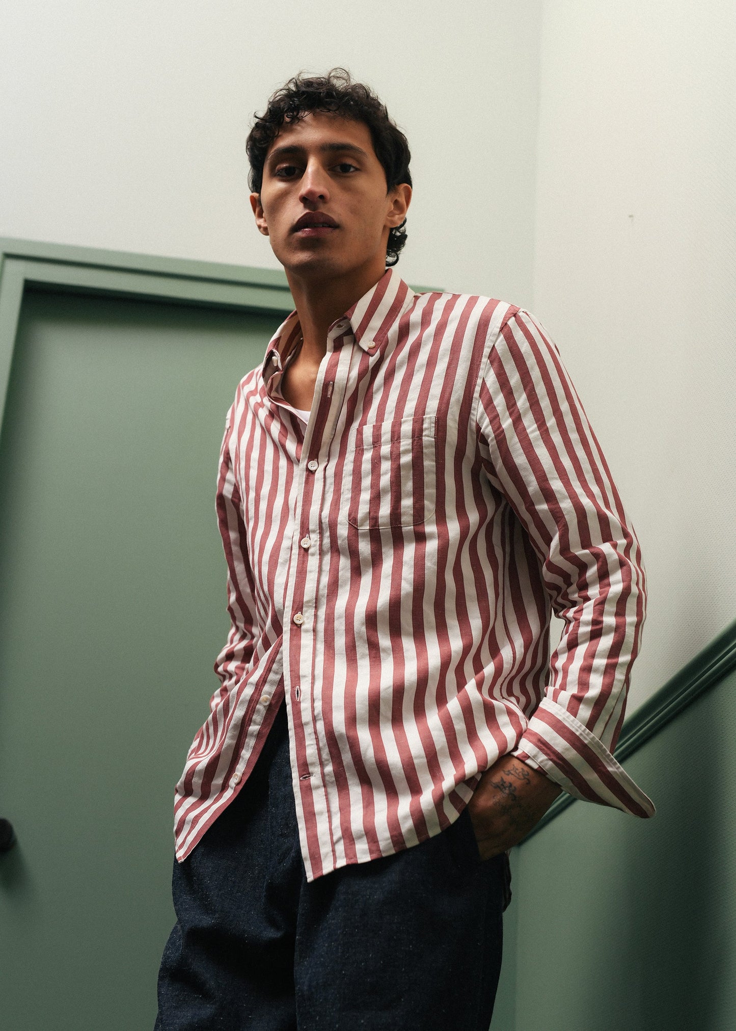 Chemise Calvi rouge et blanc