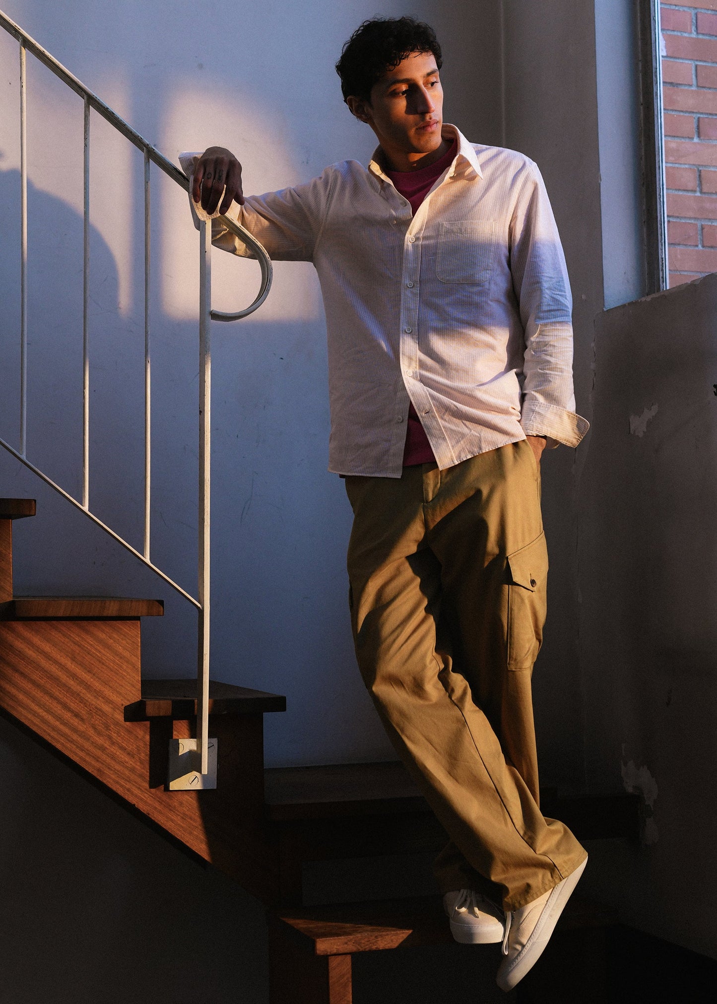 Chemise Calvi jaune et blanc