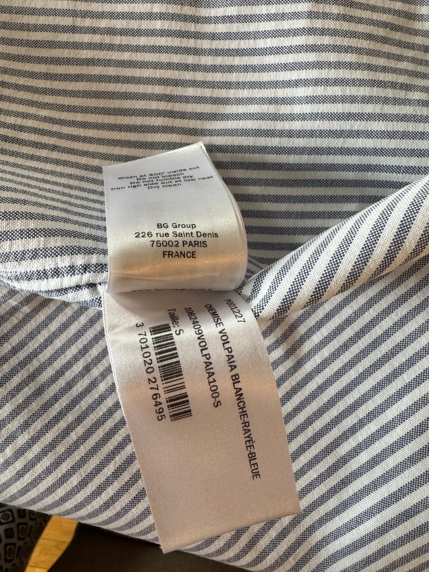 Chemise Volpaia blanche-rayee-bleue