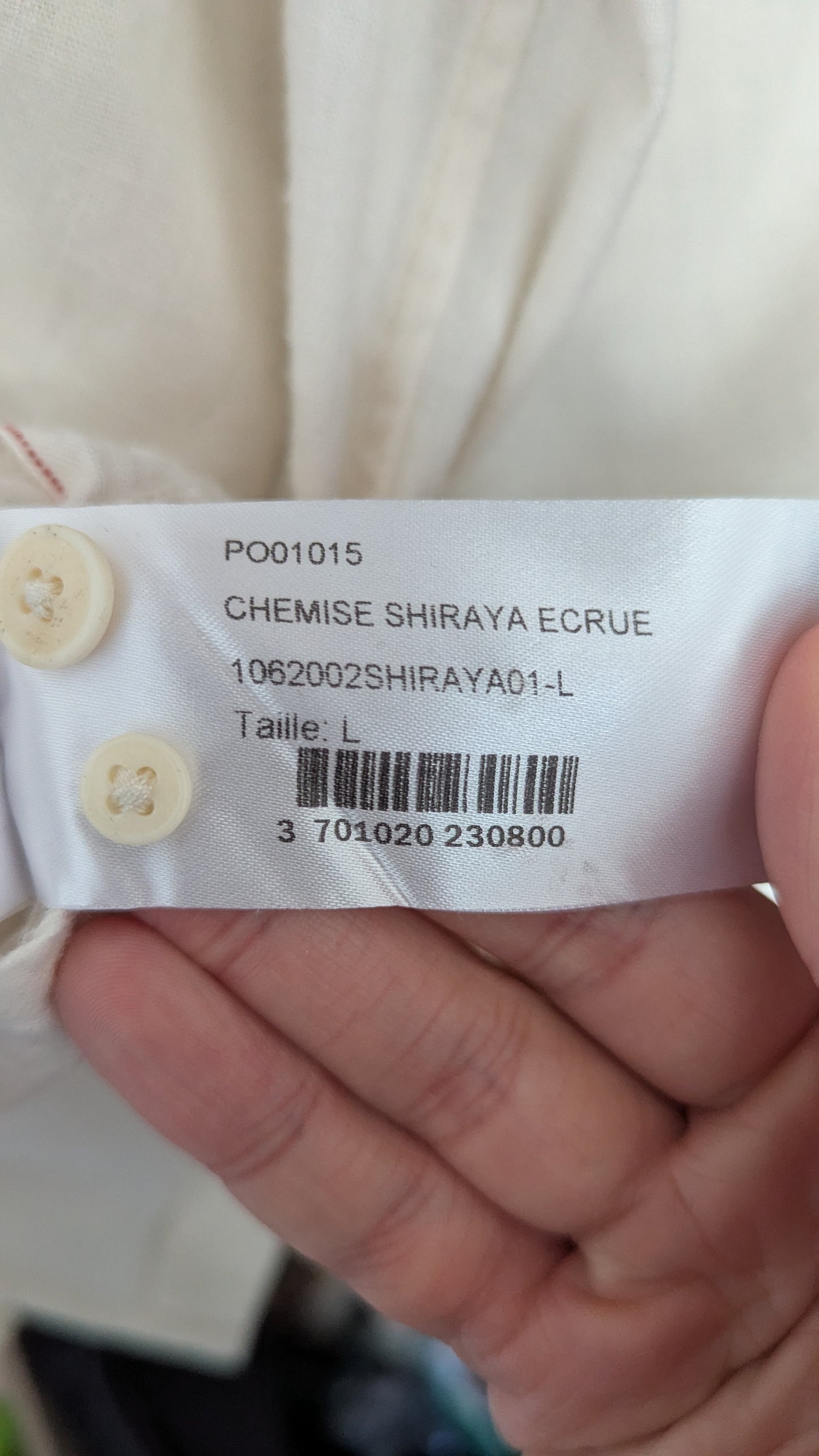 Chemise Shiraya ecrue