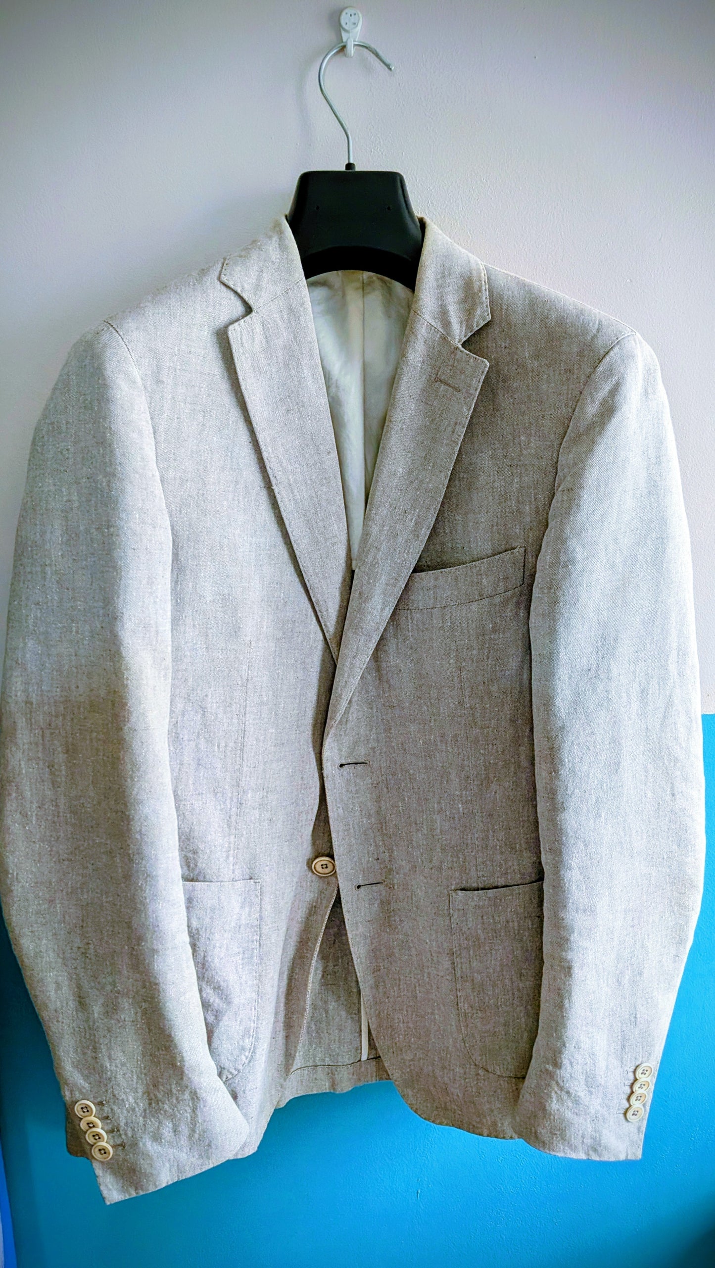 Blazer coton lin marron clair