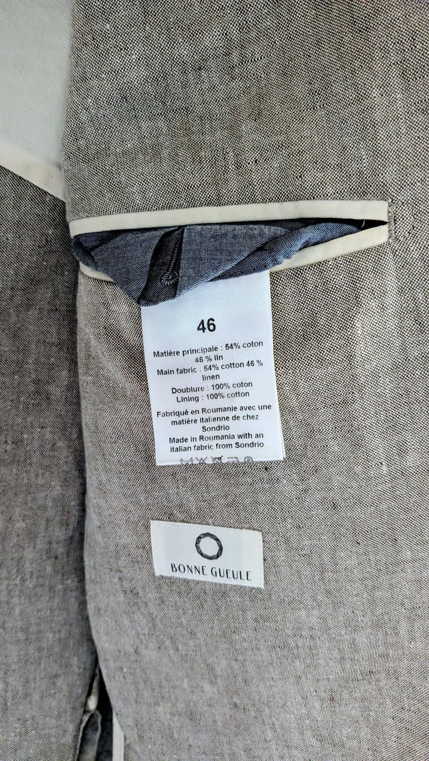 Blazer coton lin marron clair