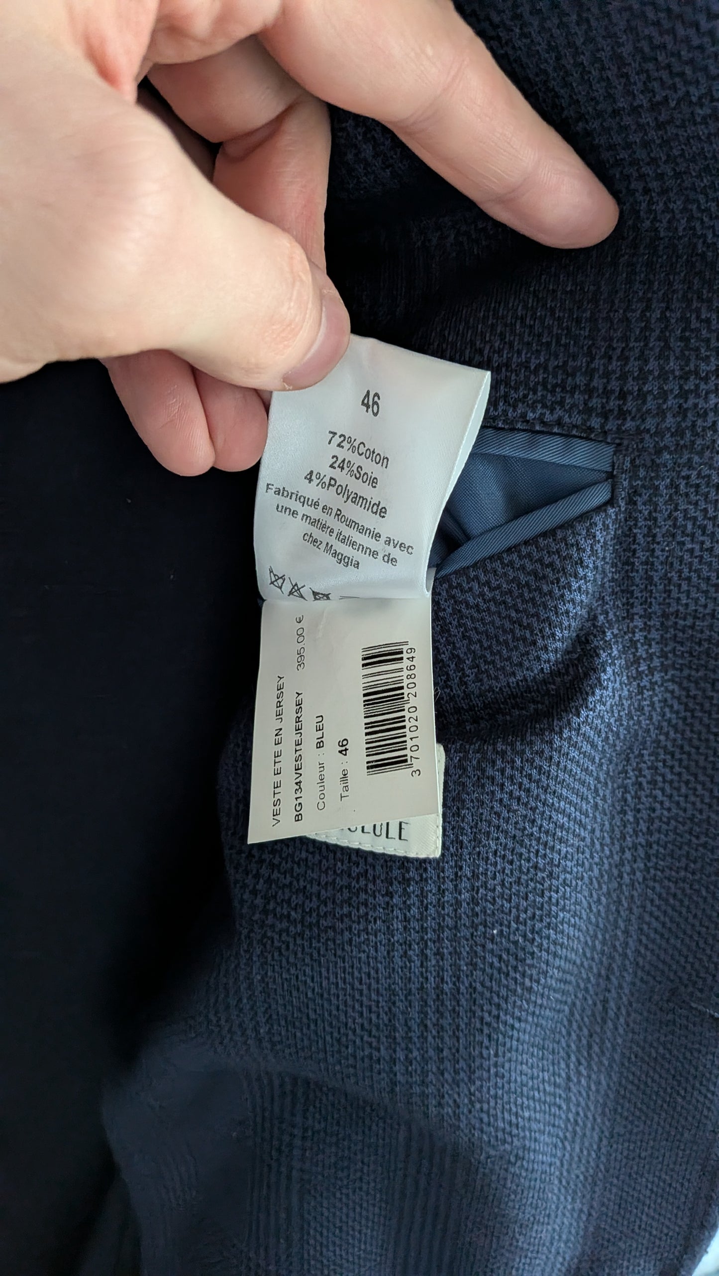 veste été en jersey