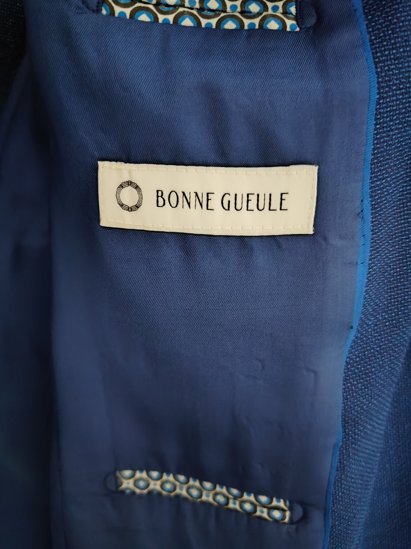 Veste bleue en mesh de laine
