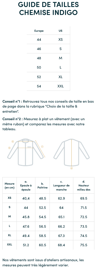 Chemise Nobuo indigo