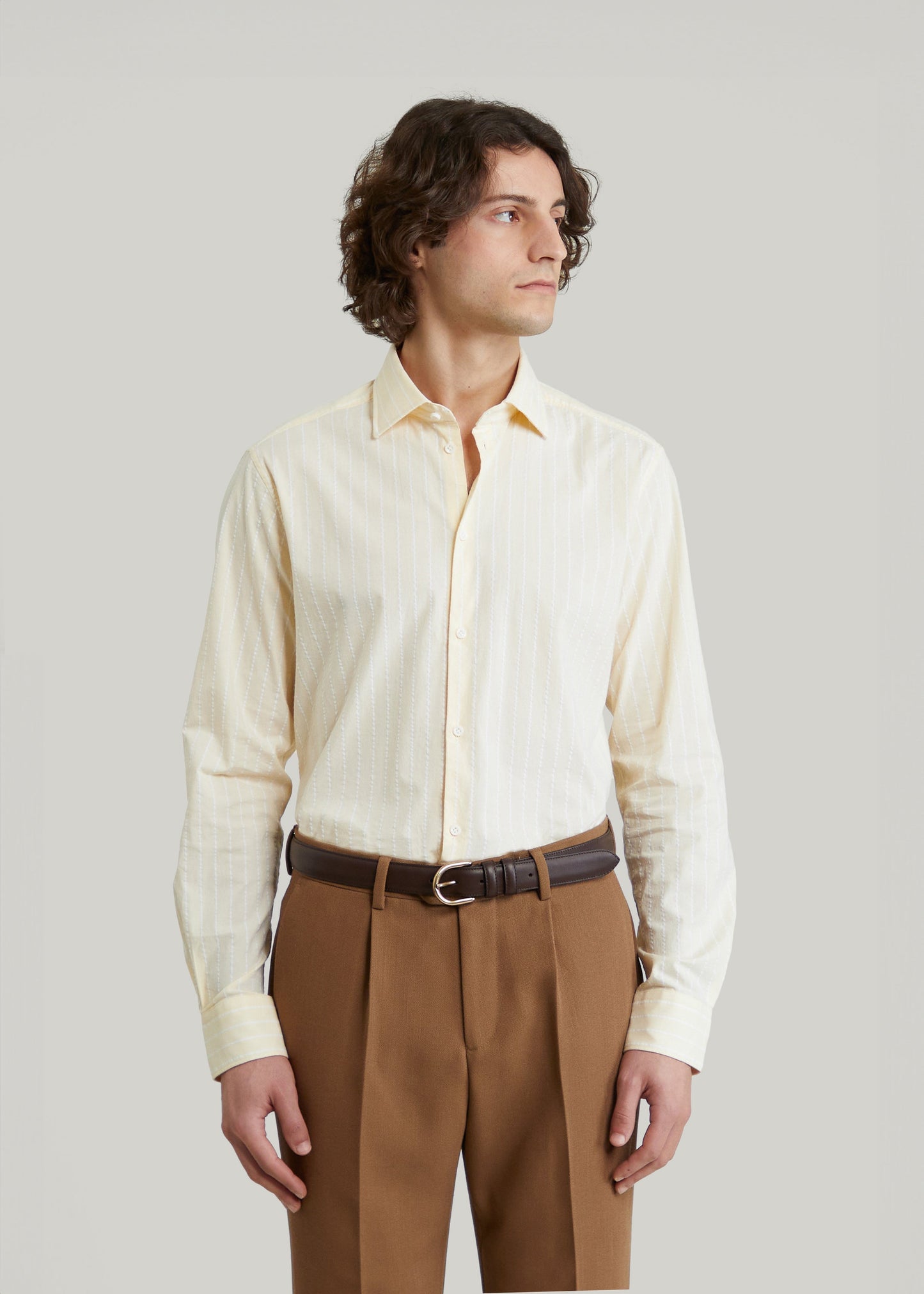 Chemise Volpaia jaune rayée