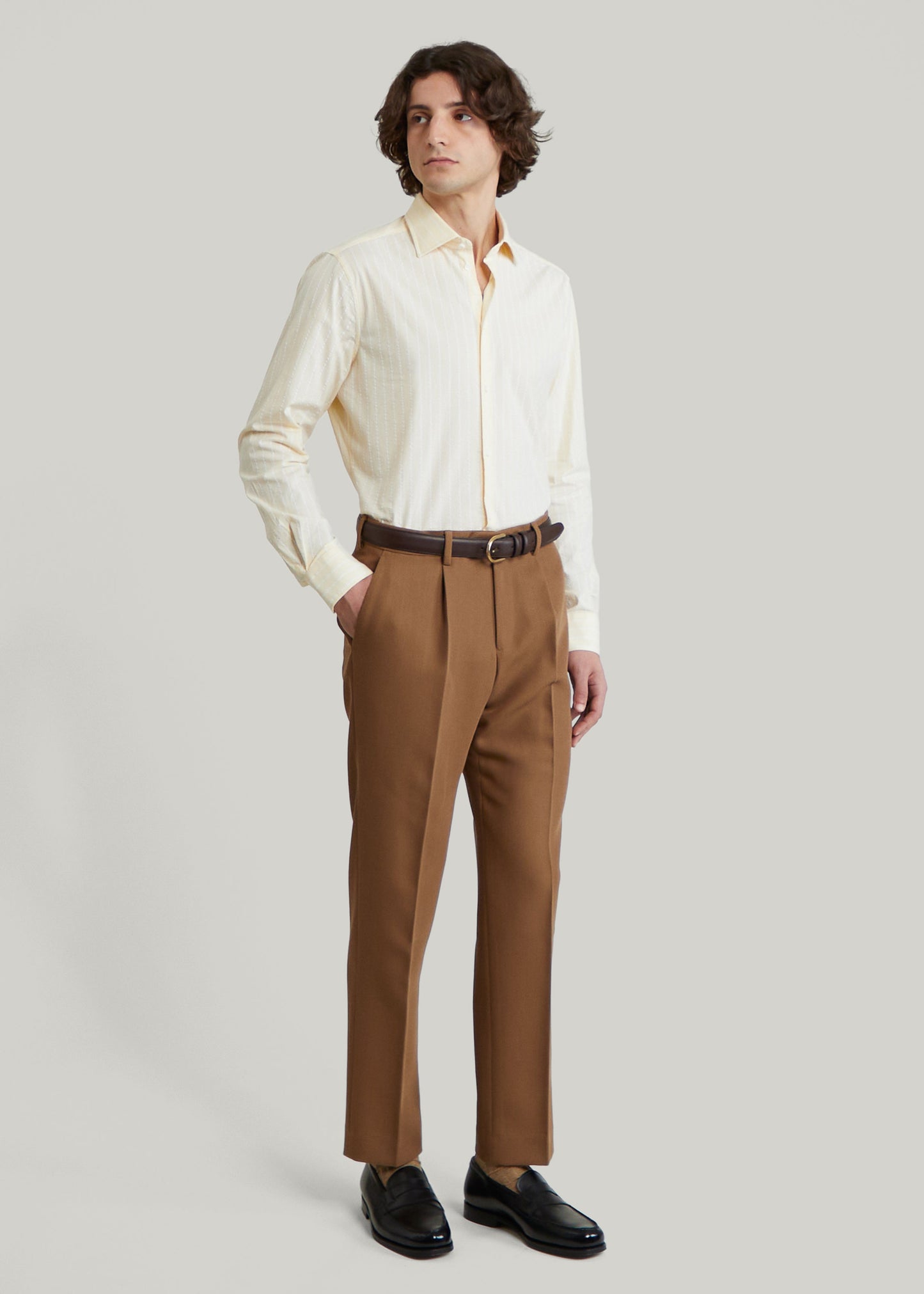 Chemise Volpaia jaune rayée