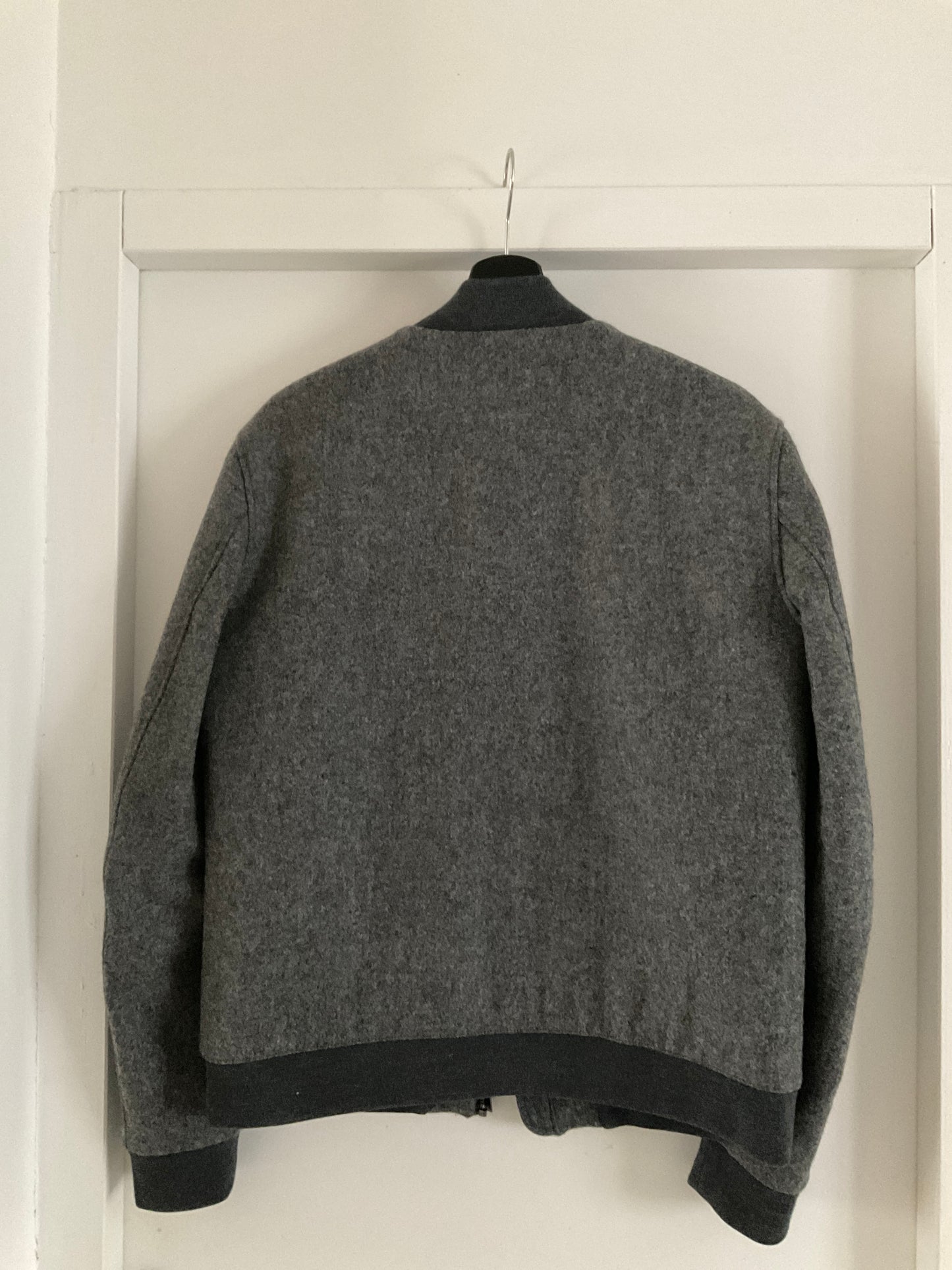 Blouson chevron laine gris