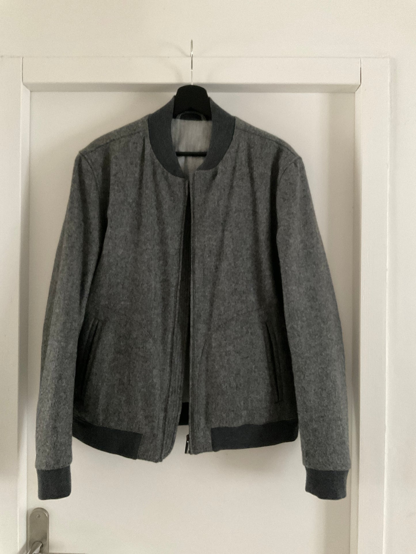 Blouson chevron laine gris