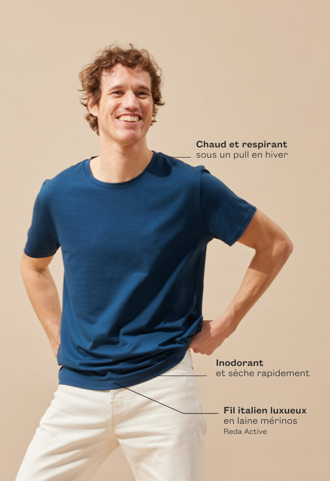 T-shirt Newtim bleu de prusse